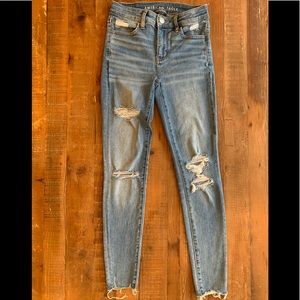 AMERICAN EAGLE Hi-Rise Jegging, Next Level Stretch temp tech Size 0 Regular